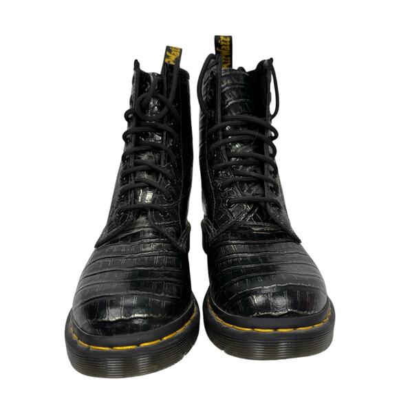 Dr. Martens 1460 Wild Croc Leather Boots Size 7 - Picture 2 of 6